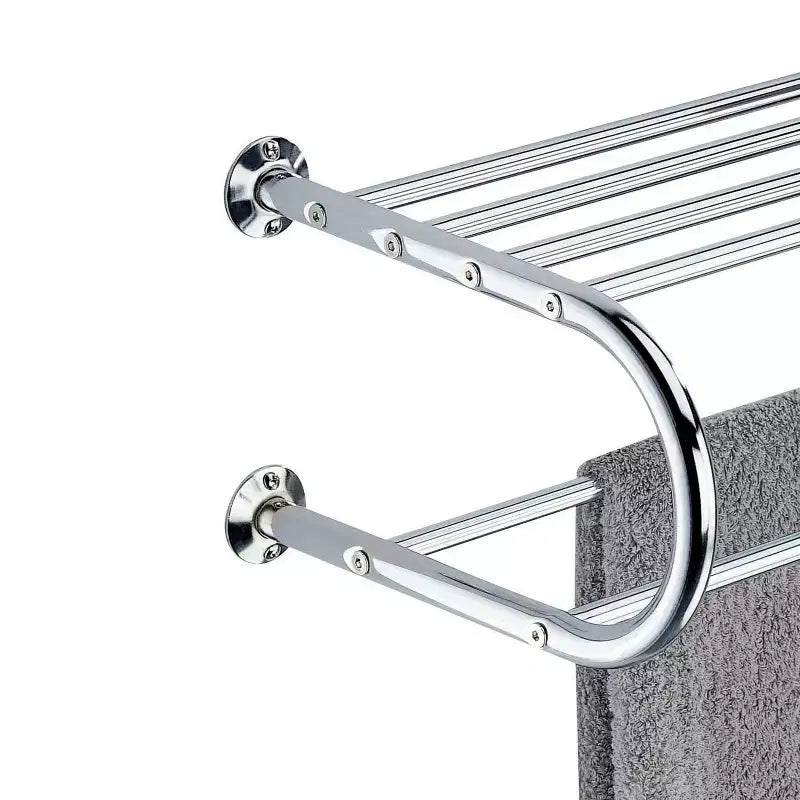 Wall Mounting Towel Bar and Shelf, Chrome Finish