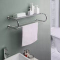 Wall Mounting Towel Bar and Shelf, Chrome Finish