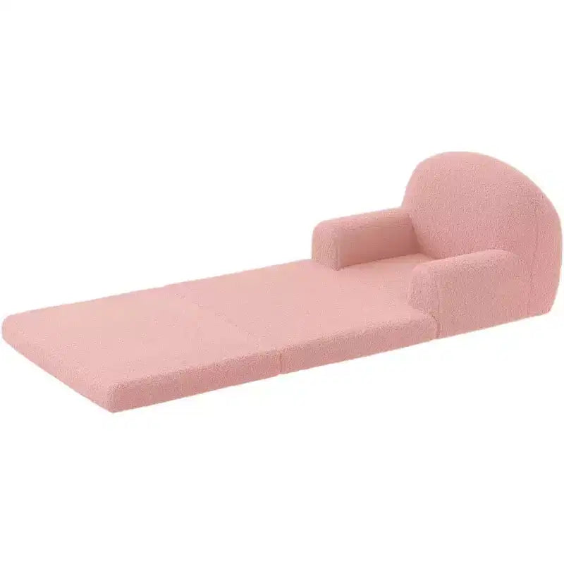 2-in-1 Foldable Toddler Sofa to Lounger, Foam Chair for Kids Ages 2–8