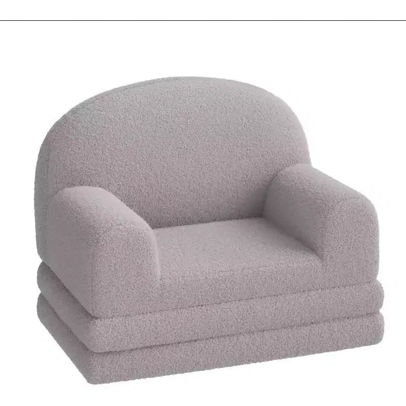 2-in-1 Foldable Toddler Sofa to Lounger, Foam Chair for Kids Ages 2–8