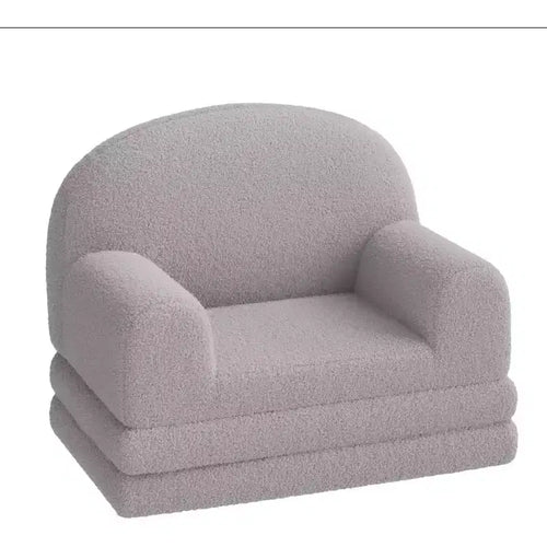2-in-1 Foldable Toddler Sofa to Lounger, Foam Chair for Kids Ages 2–8