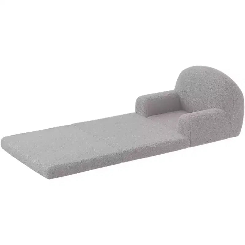 2-in-1 Foldable Toddler Sofa to Lounger, Foam Chair for Kids Ages 2–8