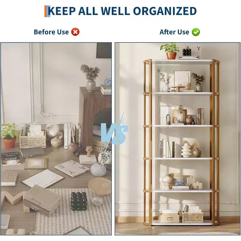71 Inches Tall Bookshelf, Industrial Book Shelf, Freestanding Bookcase, Large Book Shelves for Living Room, Bookcase Storage Rack for Home Office