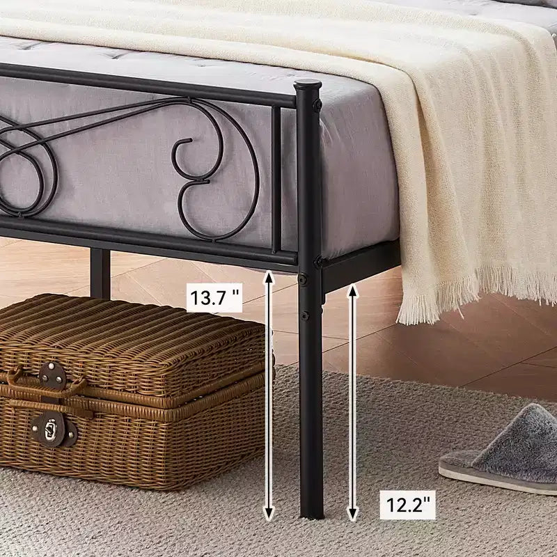Twin Size Metal Bed Frame for Kids, Twin Bed Frames with Headboard and Footboard, Steel Slats Support, No Box Spring Needed