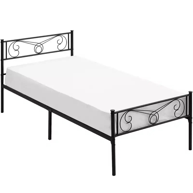 Twin Size Metal Bed Frame for Kids, Twin Bed Frames with Headboard and Footboard, Steel Slats Support, No Box Spring Needed
