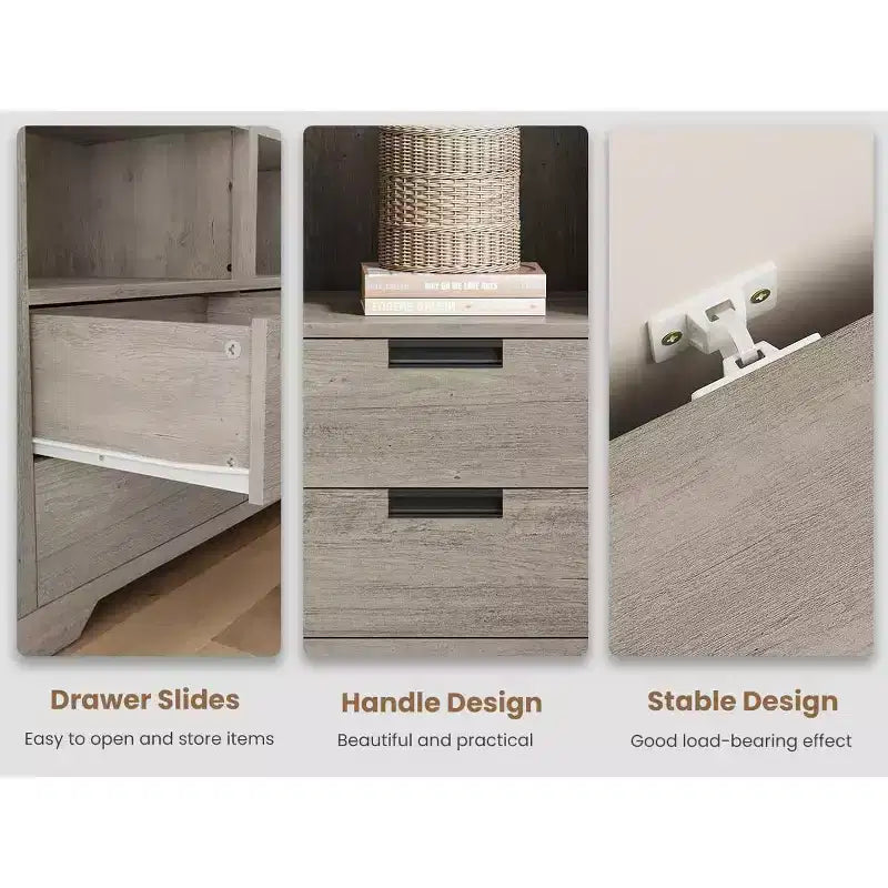 72 Tall Book Shelf with Storage, Farmhouse Floor Standing Bookcase,Book Shelf with 4 Drawers, Freestanding Display Storage Shelves