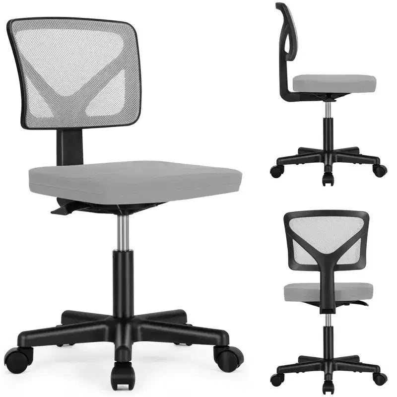 Modern Low-Back Mesh Home Office Desk Chair with Wheels, Adjustable Swivel Task Chair