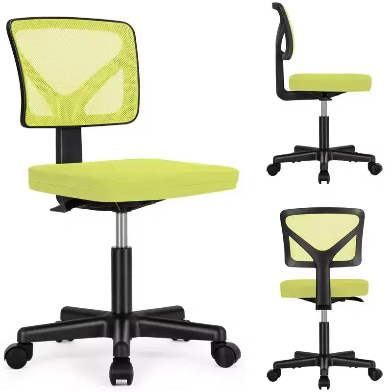 Modern Low-Back Mesh Home Office Desk Chair with Wheels, Adjustable Swivel Task Chair