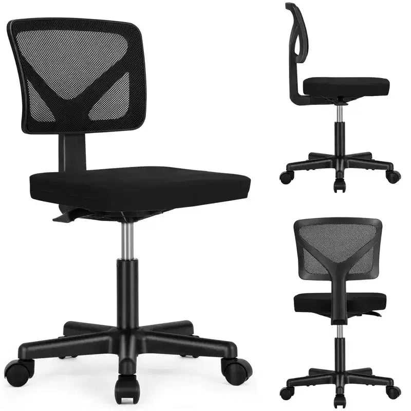 Modern Low-Back Mesh Home Office Desk Chair with Wheels, Adjustable Swivel Task Chair