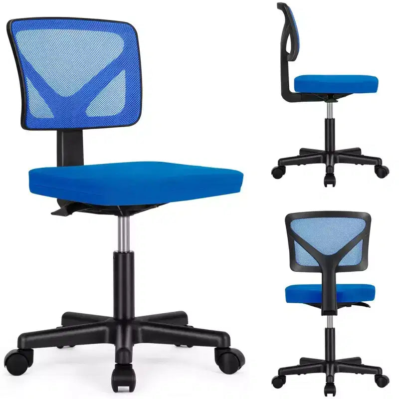 Modern Low-Back Mesh Home Office Desk Chair with Wheels, Adjustable Swivel Task Chair