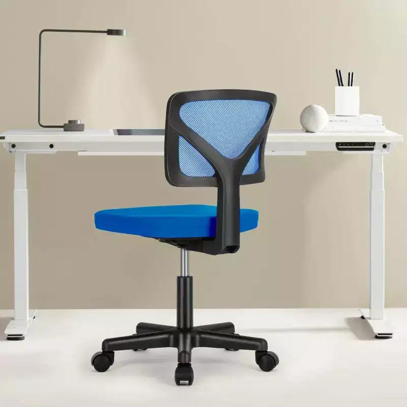 Modern Low-Back Mesh Home Office Desk Chair with Wheels, Adjustable Swivel Task Chair