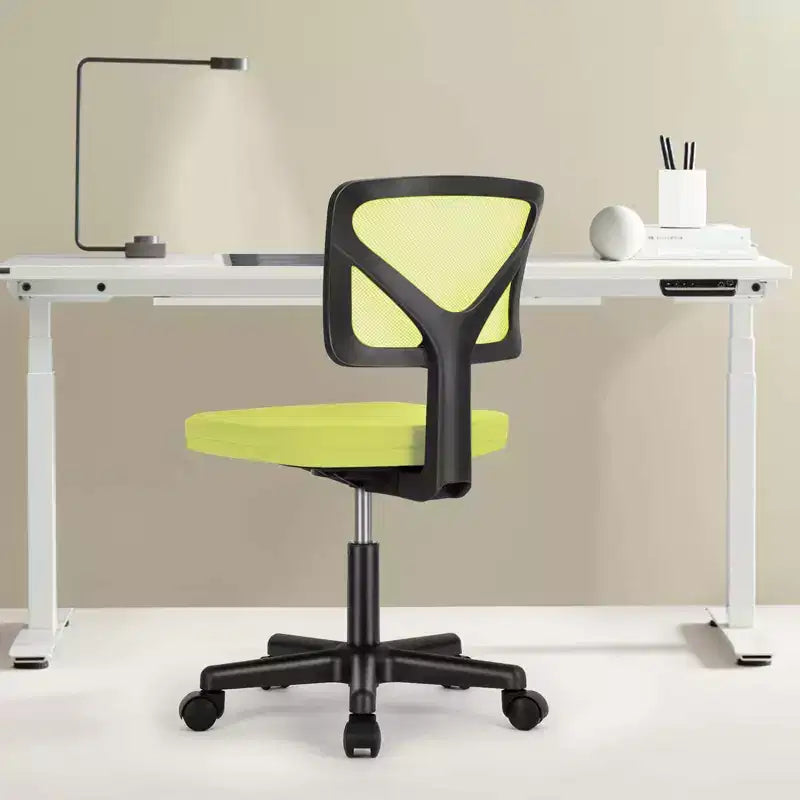 Modern Low-Back Mesh Home Office Desk Chair with Wheels, Adjustable Swivel Task Chair