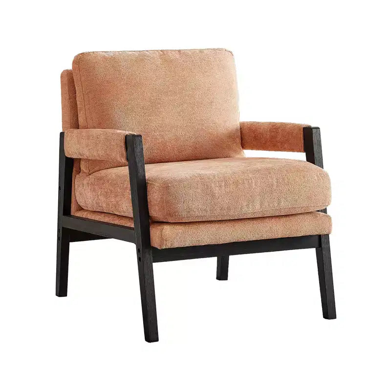 Modern Accent Chair with Soft Chenille Upholstery and Solid Wood Frame
