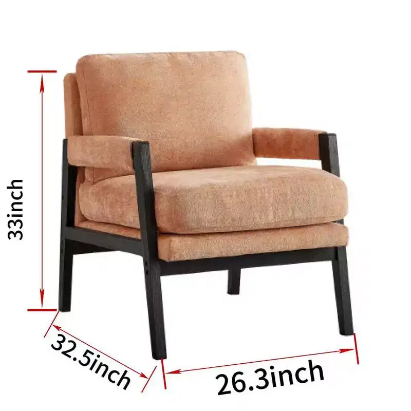 Modern Accent Chair with Soft Chenille Upholstery and Solid Wood Frame