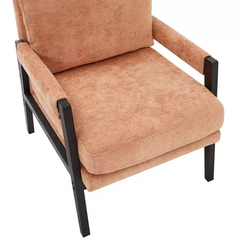 Modern Accent Chair with Soft Chenille Upholstery and Solid Wood Frame