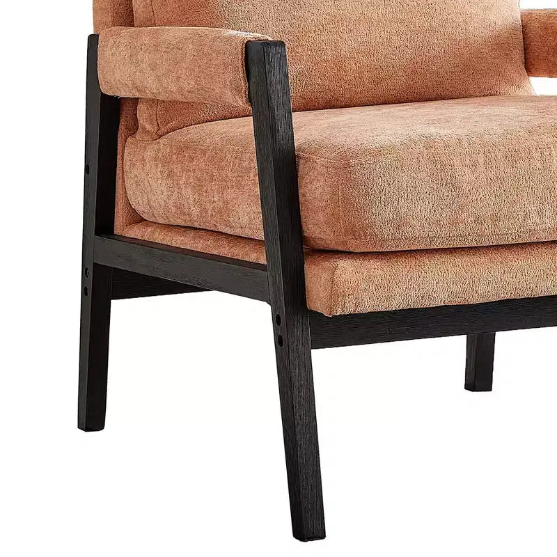 Modern Accent Chair with Soft Chenille Upholstery and Solid Wood Frame