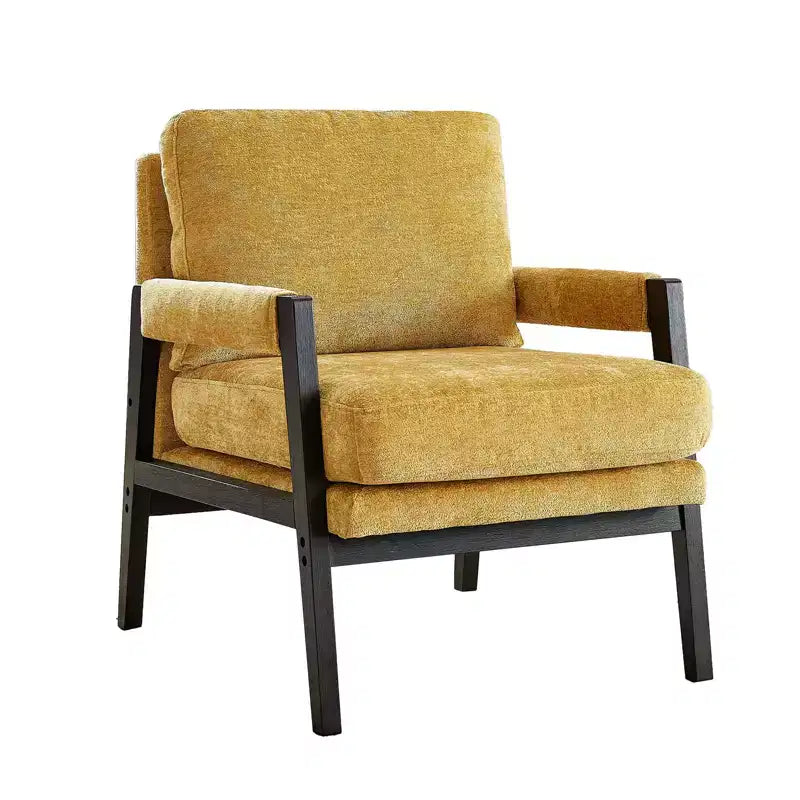 Modern Accent Chair with Soft Chenille Upholstery and Solid Wood Frame