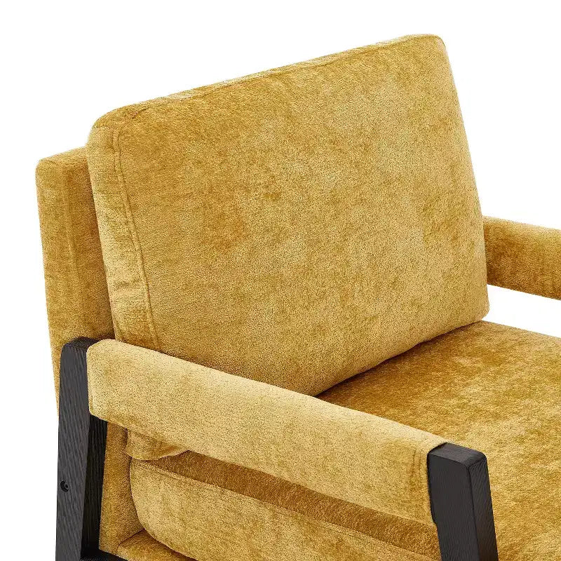 Modern Accent Chair with Soft Chenille Upholstery and Solid Wood Frame