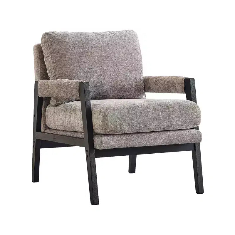 Modern Accent Chair with Soft Chenille Upholstery and Solid Wood Frame