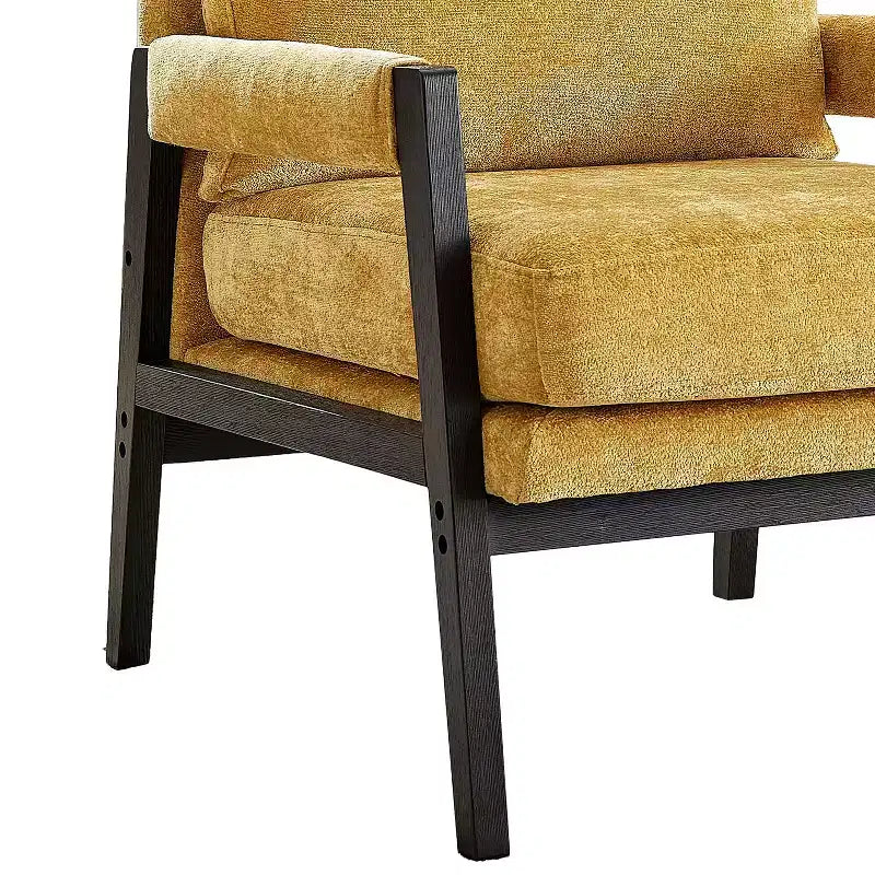 Modern Accent Chair with Soft Chenille Upholstery and Solid Wood Frame