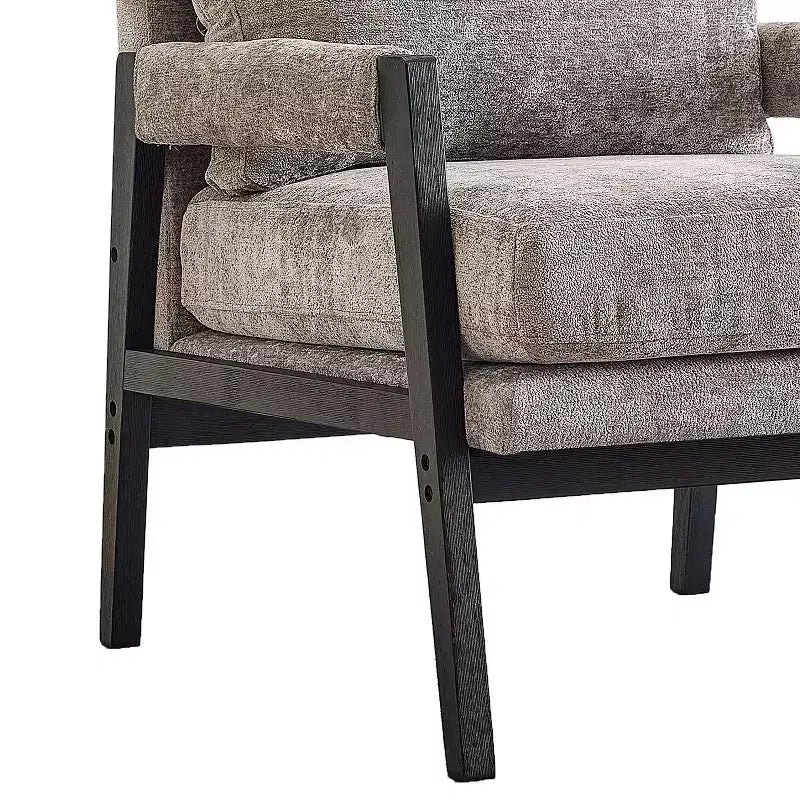 Modern Accent Chair with Soft Chenille Upholstery and Solid Wood Frame