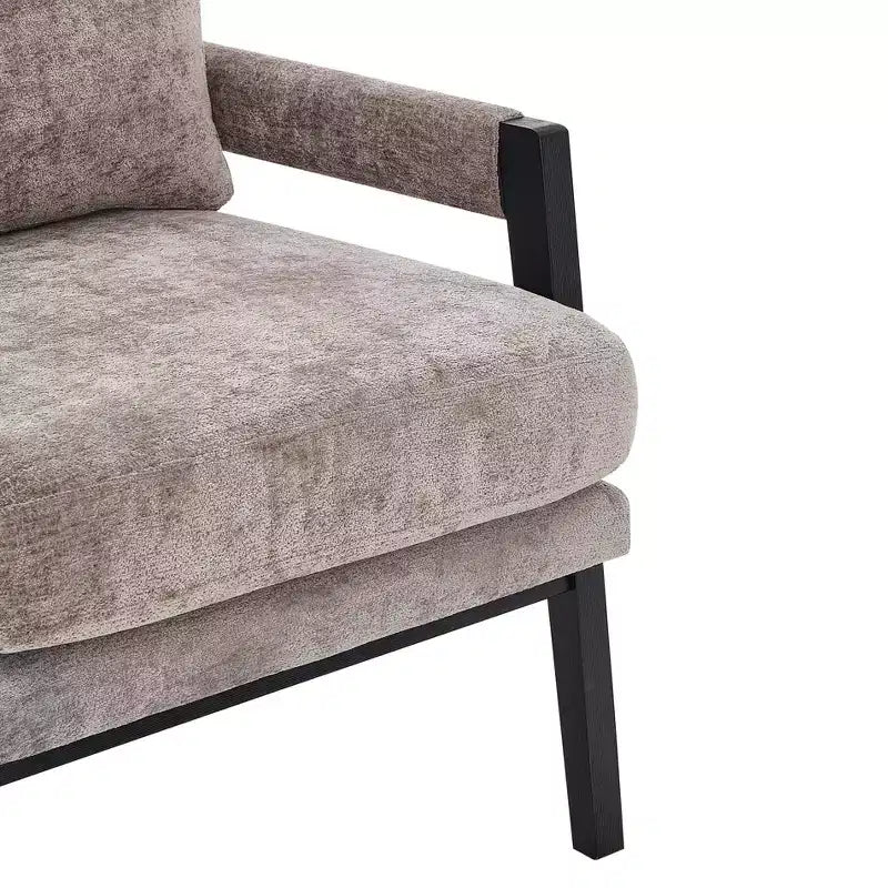 Modern Accent Chair with Soft Chenille Upholstery and Solid Wood Frame