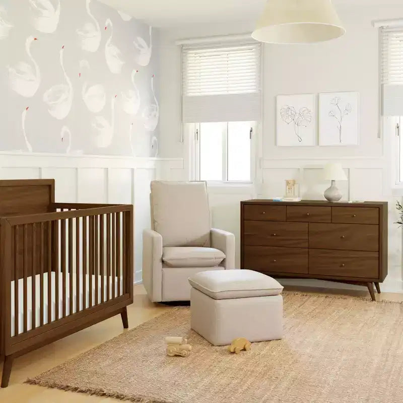 Storage Ottoman, Boucle Upholstered with Soft-Close Lid for Nursery