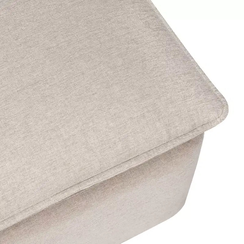 Storage Ottoman, Boucle Upholstered with Soft-Close Lid for Nursery