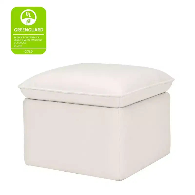 Storage Ottoman, Boucle Upholstered with Soft-Close Lid for Nursery