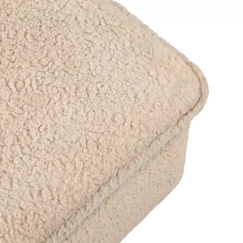 Storage Ottoman, Boucle Upholstered with Soft-Close Lid for Nursery