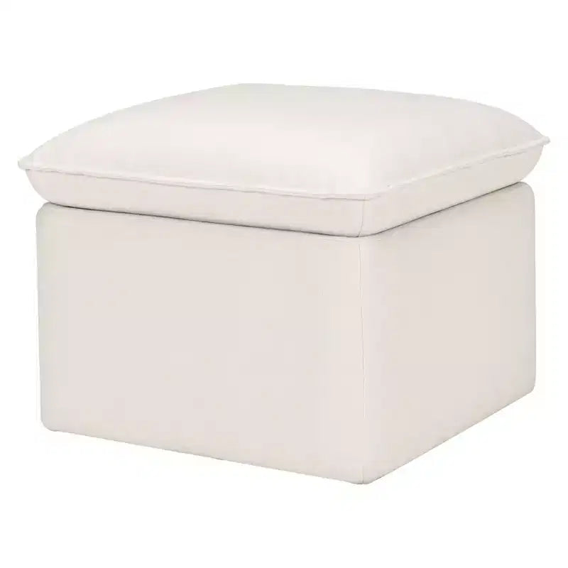 Storage Ottoman, Boucle Upholstered with Soft-Close Lid for Nursery