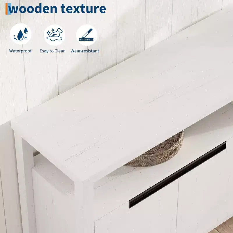 Farmhouse-Style TV Console with Storage and Open Shelving Modern Tall Media Cabinet for Living Room or Bedroom