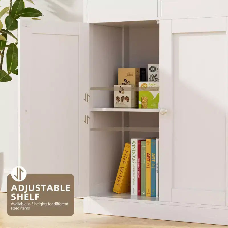 Freestanding Floor Bathroom Storage Cabinet with Doors, Drawers and Adjustable Shelf