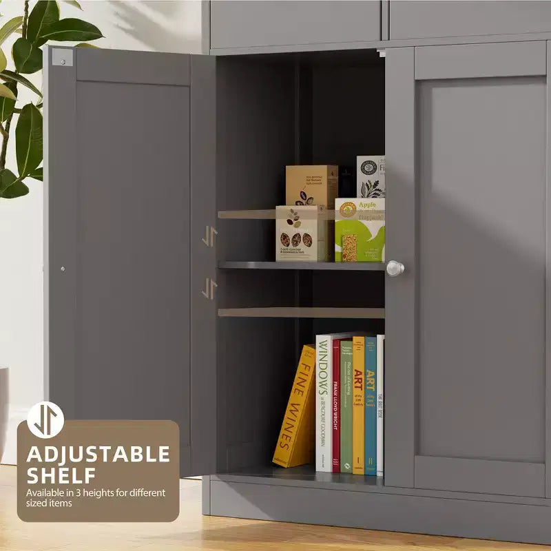 Freestanding Floor Bathroom Storage Cabinet with Doors, Drawers and Adjustable Shelf