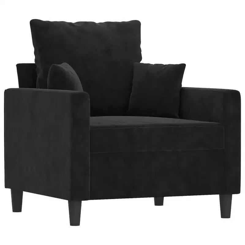 Modern Black Velvet Sofa Chair