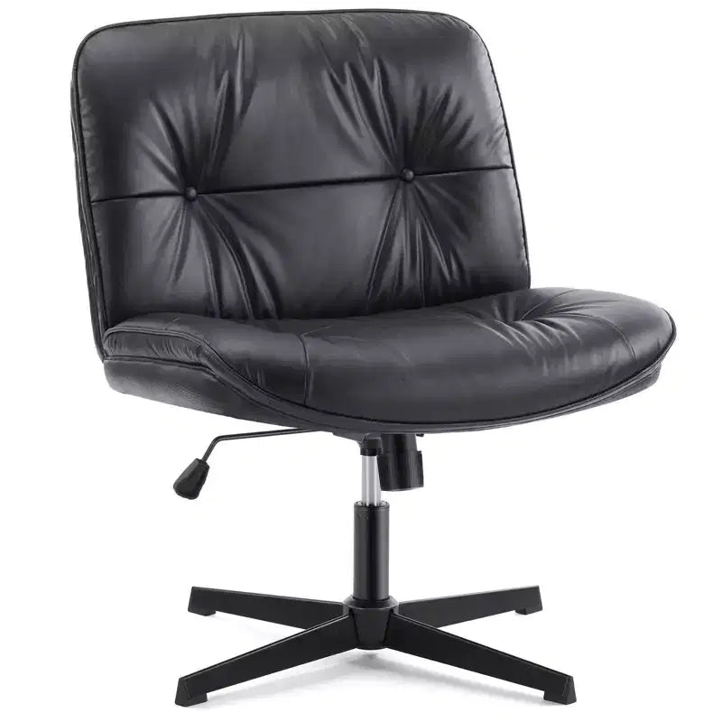 Chaise Criss-Cross moderne, sans accoudoirs avec assise extra large, pivotante et réglable en hauteur pour bureau et salle de lecture