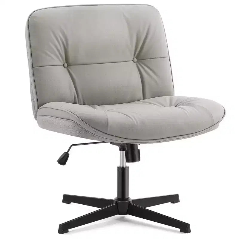 Chaise Criss-Cross moderne, sans accoudoirs avec assise extra large, pivotante et réglable en hauteur pour bureau et salle de lecture
