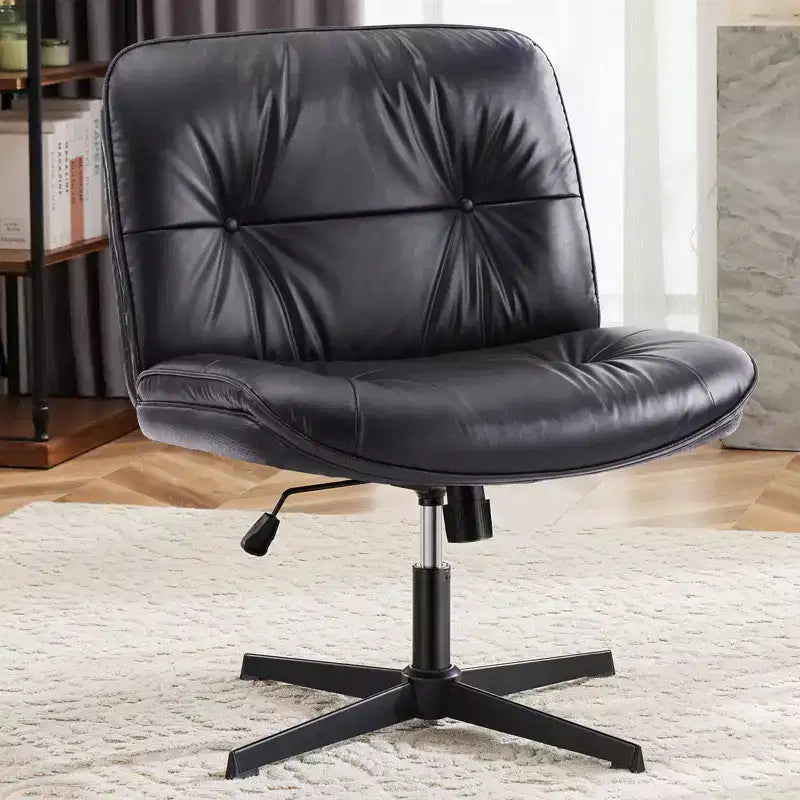 Chaise Criss-Cross moderne, sans accoudoirs avec assise extra large, pivotante et réglable en hauteur pour bureau et salle de lecture