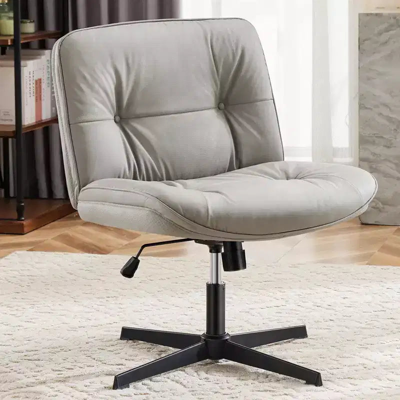 Chaise Criss-Cross moderne, sans accoudoirs avec assise extra large, pivotante et réglable en hauteur pour bureau et salle de lecture