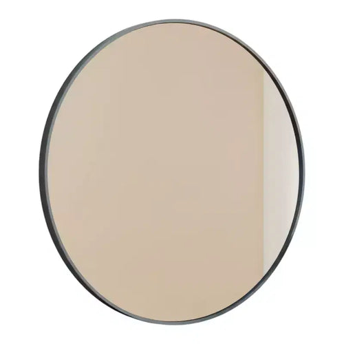 HomeRoots 24 Black Metal Round Framed Bathroom Vanity Mirror