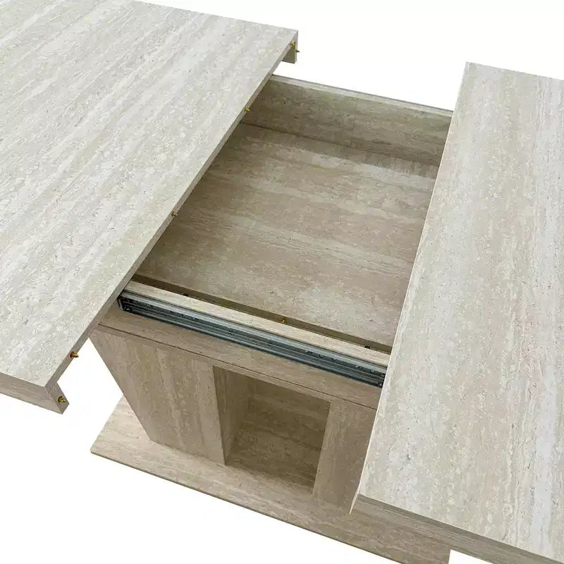 Rustic Rectangle Extendable Dining Table, 62.99–78.74 in, Seats up to 8