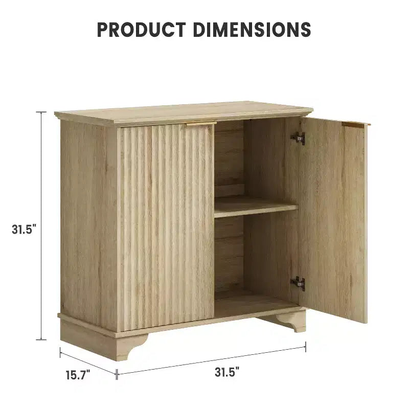 Meuble bar à café de style ferme avec portes cannelées et étagères réglables, pour salle à manger et salon