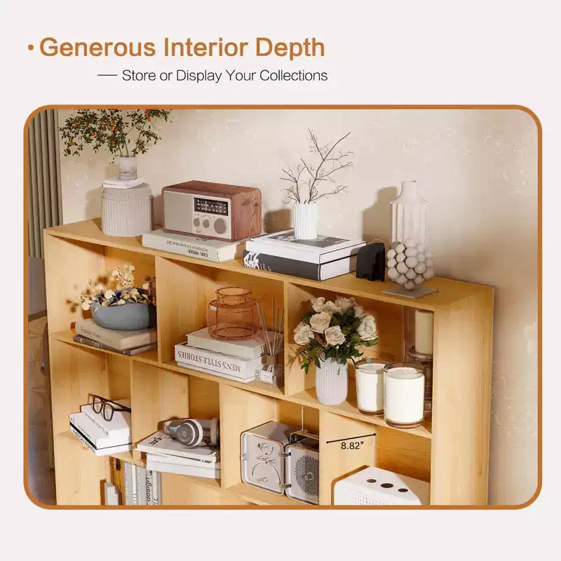 10 Cube Bookshelf, Wooden 3 Tier Open Shelf Bookcase , for Home Office, Living Room, Bedroom,