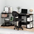 30 in. Paulownia Wood Computer Desk with Hutch Storage, Brown