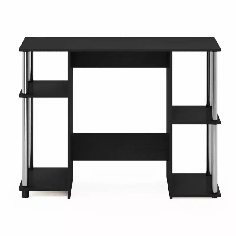 30 in. Paulownia Wood Computer Desk with Hutch Storage, Brown