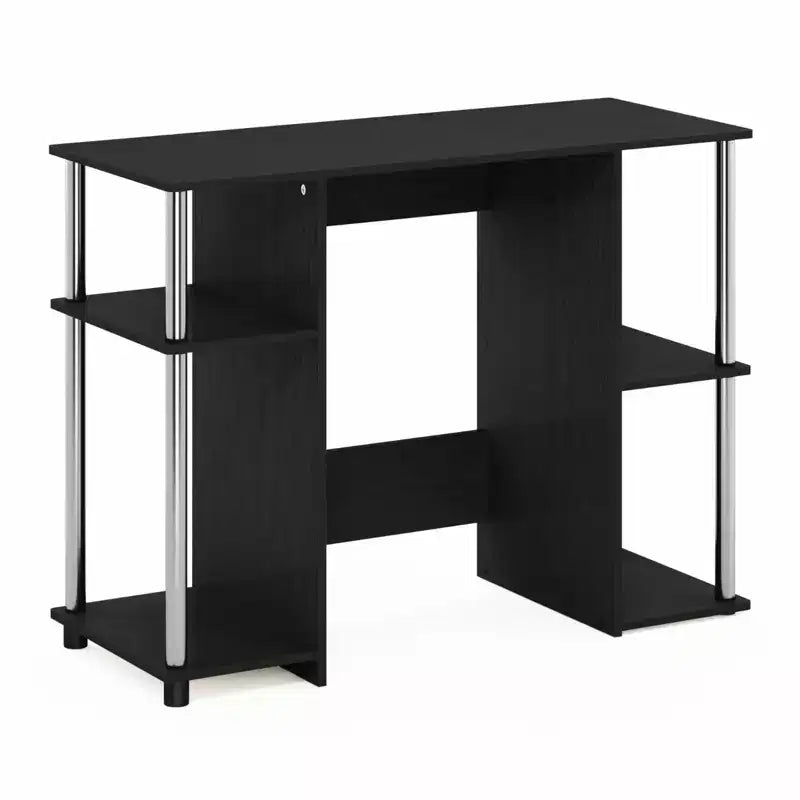 30 in. Paulownia Wood Computer Desk with Hutch Storage, Brown