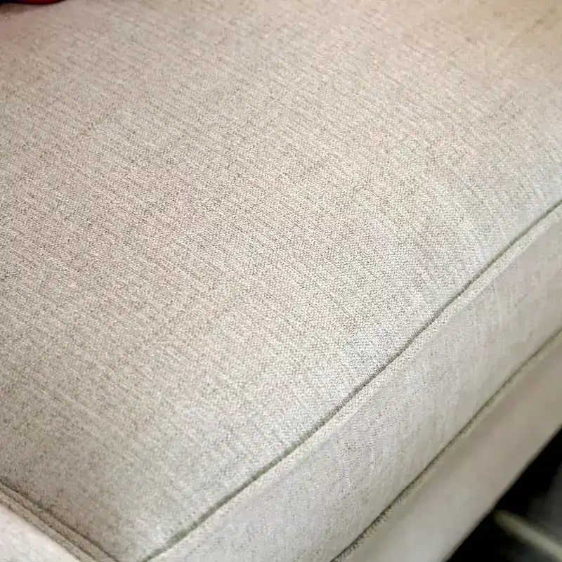 Upholstered Loveseat, Ivory Linen with Removable Cushions and Accent Pillows
