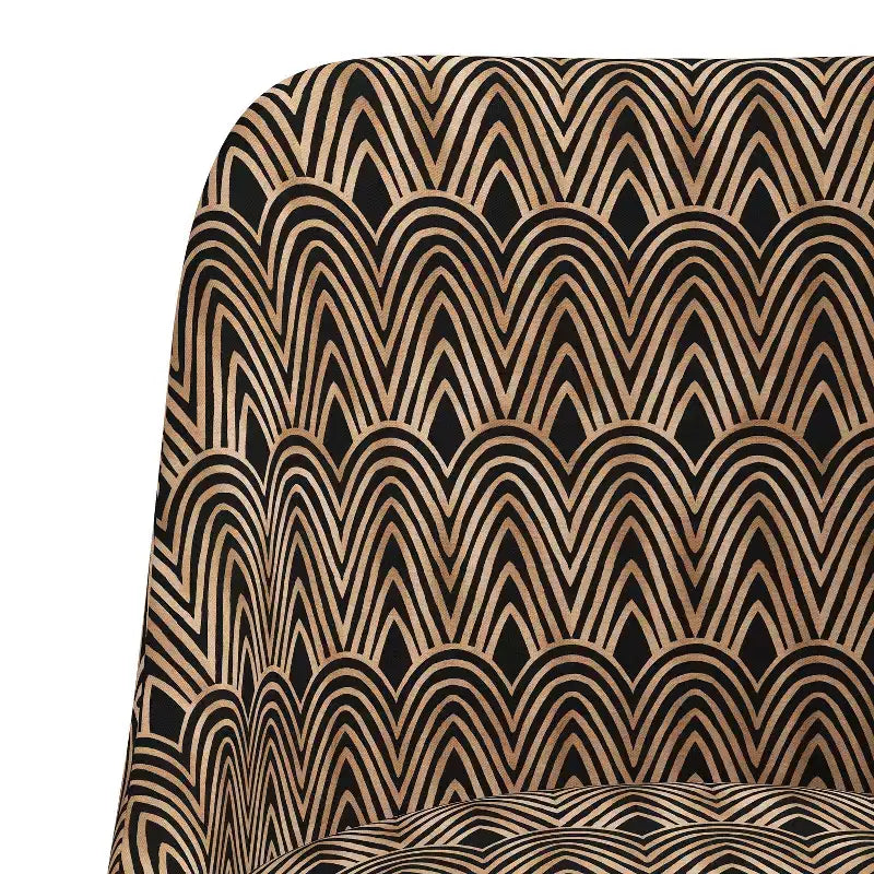 Rounded Back Barstool, Upholstered in Pattern Fabric