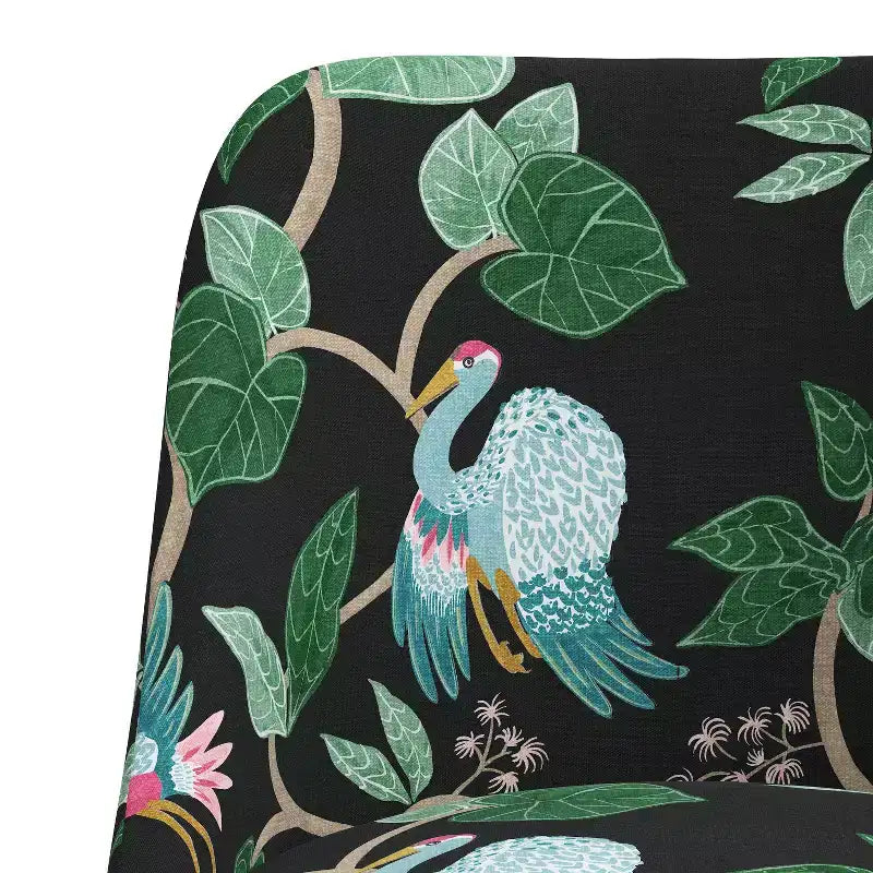 Rounded Back Barstool, Upholstered in Pattern Fabric