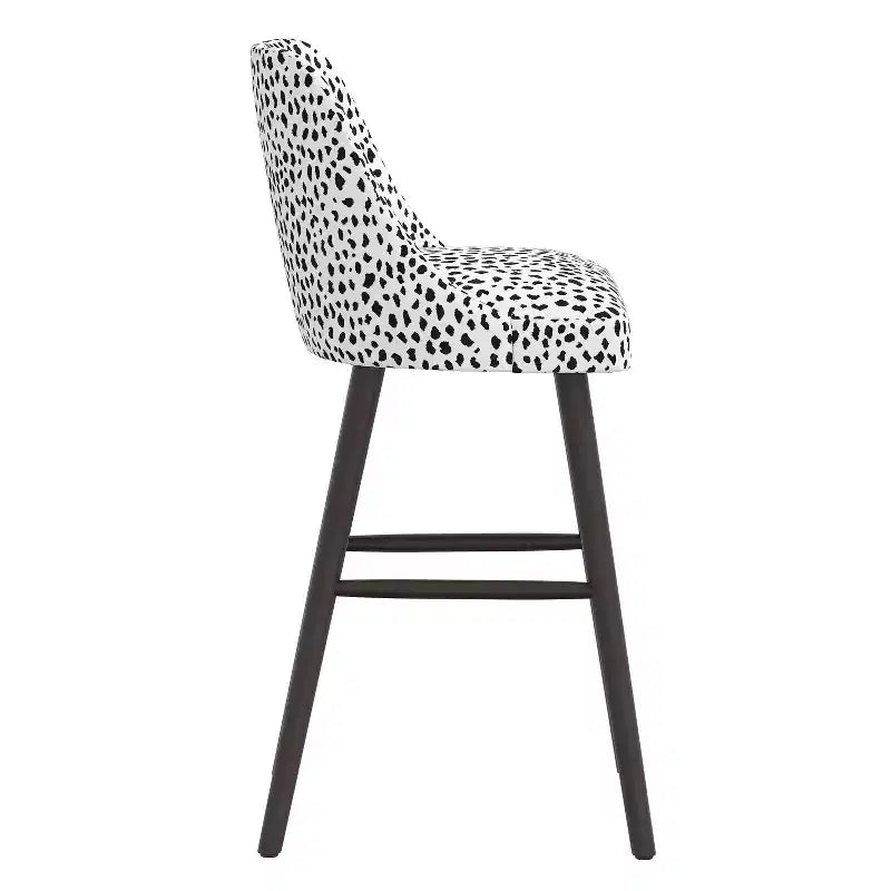 Rounded Back Barstool, Upholstered in Pattern Fabric